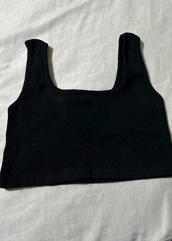 Siyah Basic Crop Top - Görsel 4