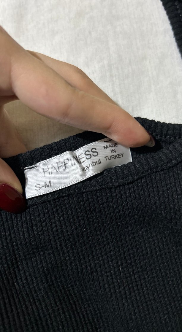 Siyah Basic Crop Top - Görsel 2