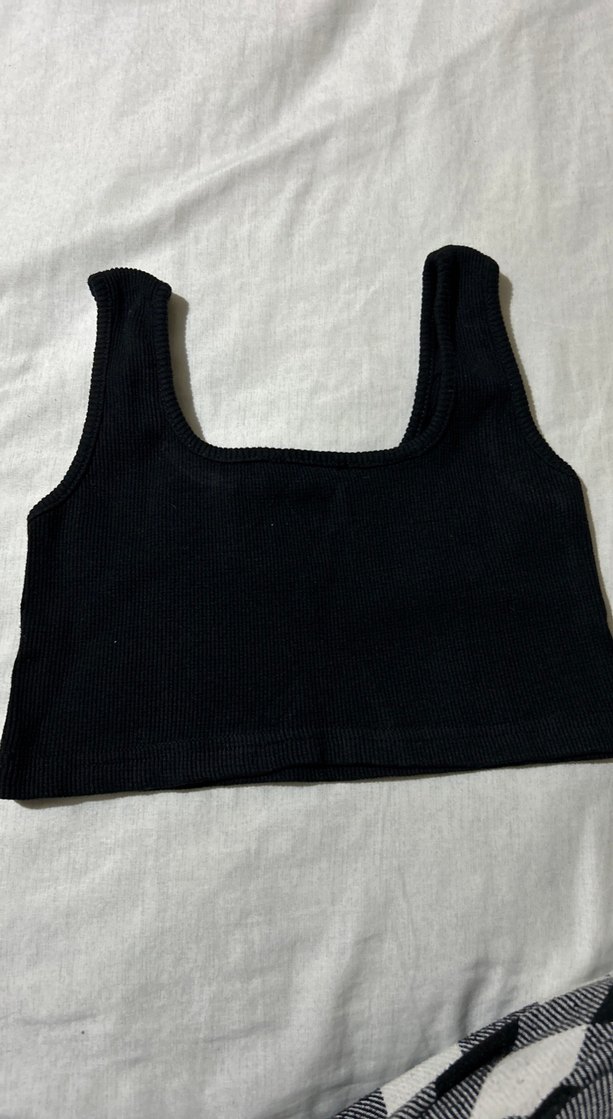 Siyah Basic Crop Top - Görsel 4