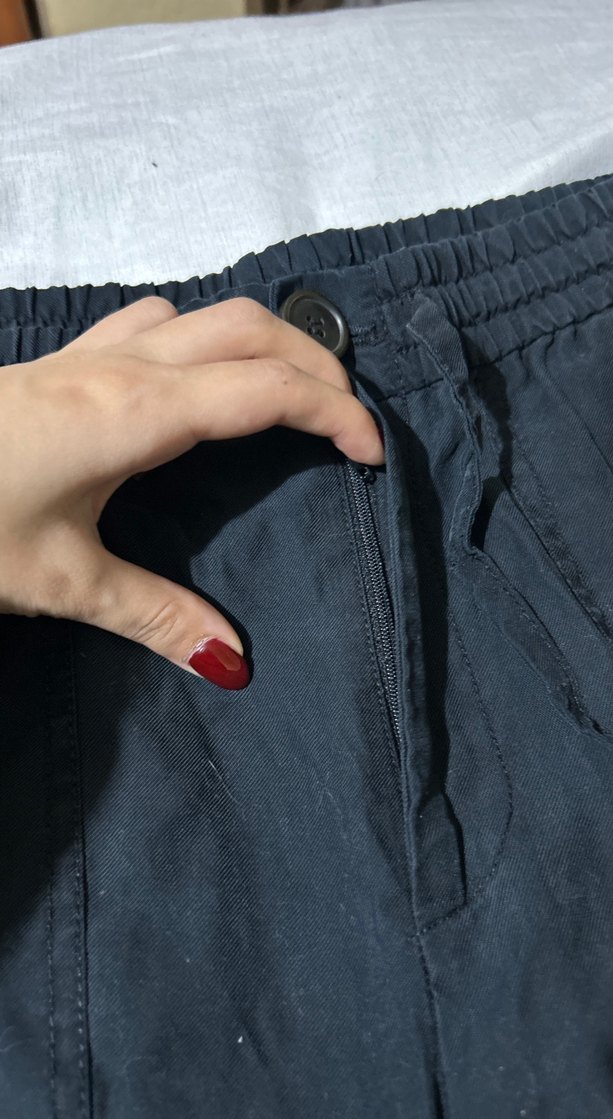 Kadın Siyah Bol Kesim Pantolon - Görsel 3