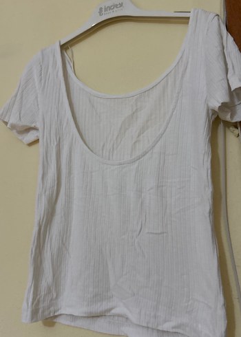 Kadın Beyaz Kısa Kollu Tişört - Görsel 4