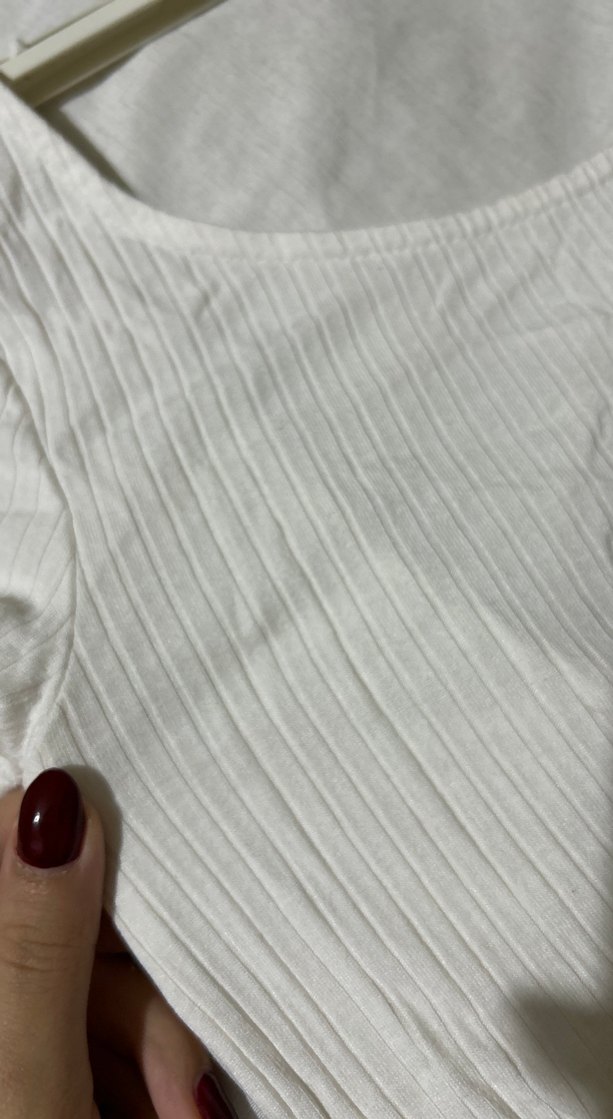 Kadın Beyaz Kısa Kollu Tişört - Görsel 5