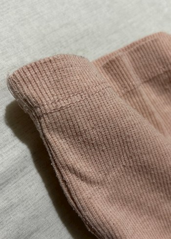 Açık pembe Kadın Kısa Kollu Crop Top - Görsel 5