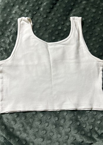 Beyaz Basic Kolsuz Crop Top - Görsel 6
