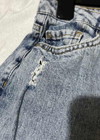 Buz mavisi yırtık mom jean - Görsel 10