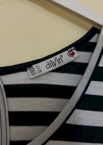 Siyah Çizgili Uzun Kolsuz Elbise - Görsel 3