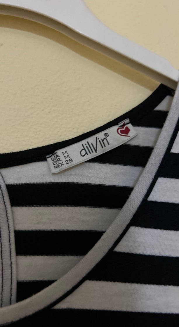 Siyah Çizgili Uzun Kolsuz Elbise - Görsel 3