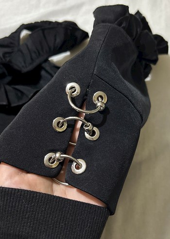 Siyah Fırfırlı Strappy Büstiyer - Görsel 6