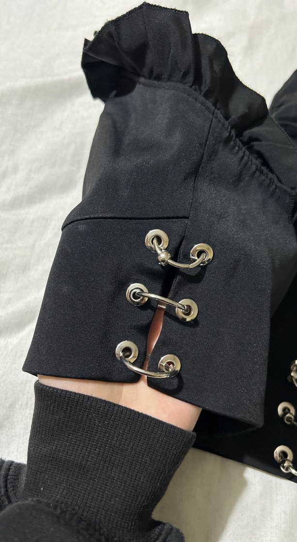 Siyah Fırfırlı Strappy Büstiyer - Görsel 5