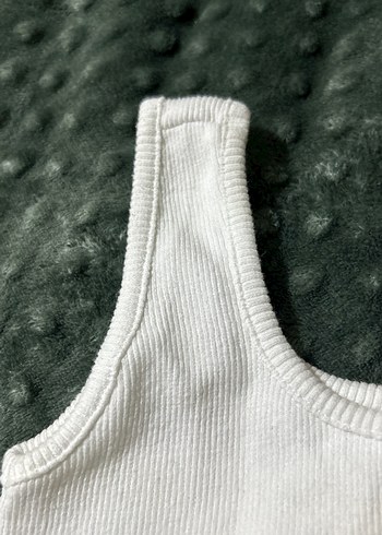 Kadın Beyaz Pamuklu Kolsuz Crop Top - Görsel 3