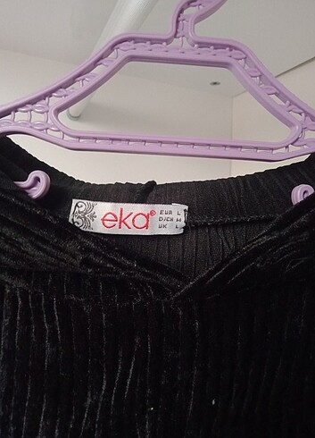 Kadife kısa sweatshirt