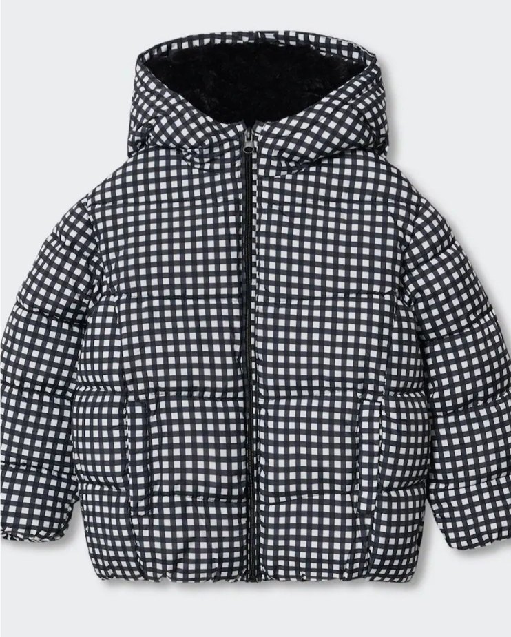 Mango anorak kapüşonlu koyun yünü astar kürklü çocuk montu - Görsel 3