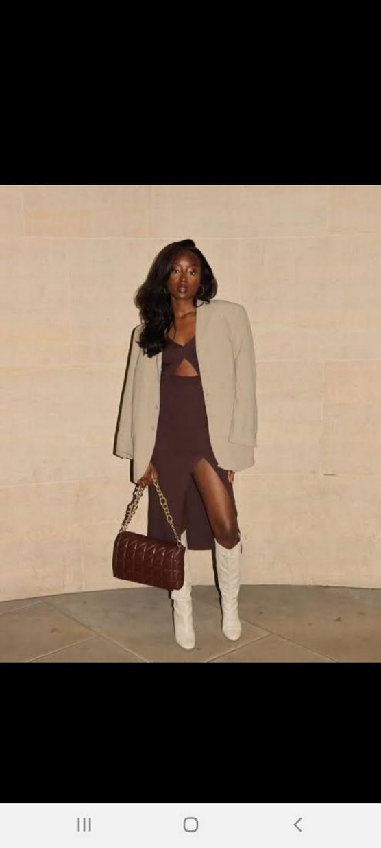 Zara zincir Detaylı Acı Kahve Kapitoneli Deri Kadın Çanta - Görsel 2