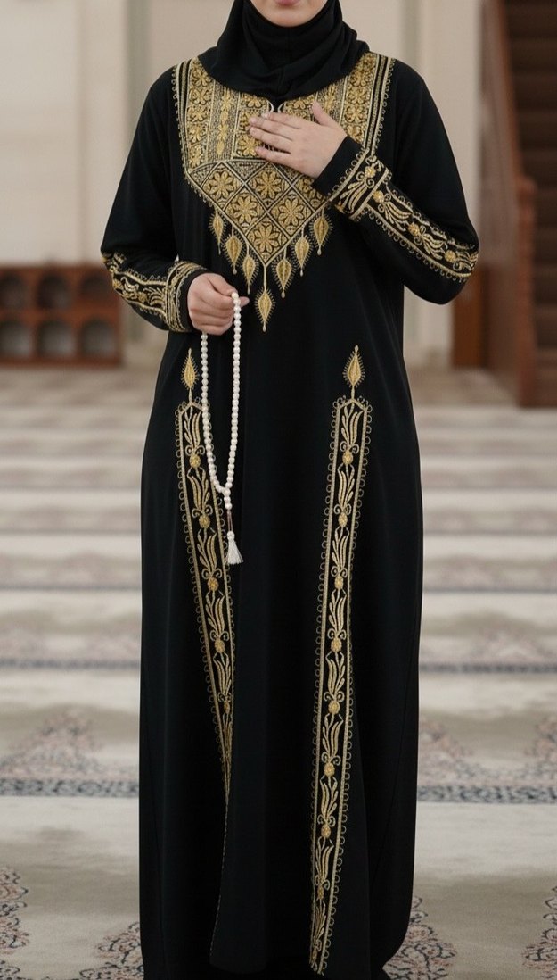 Boncuk İşlemeli Hac, namaz elbisesi tesettür abiye - Görsel 2