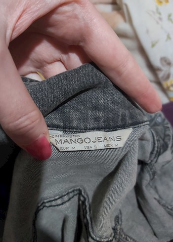 Mango vintage look Gri Kadın Denim Ceket Rahat Kesim - Görsel 8