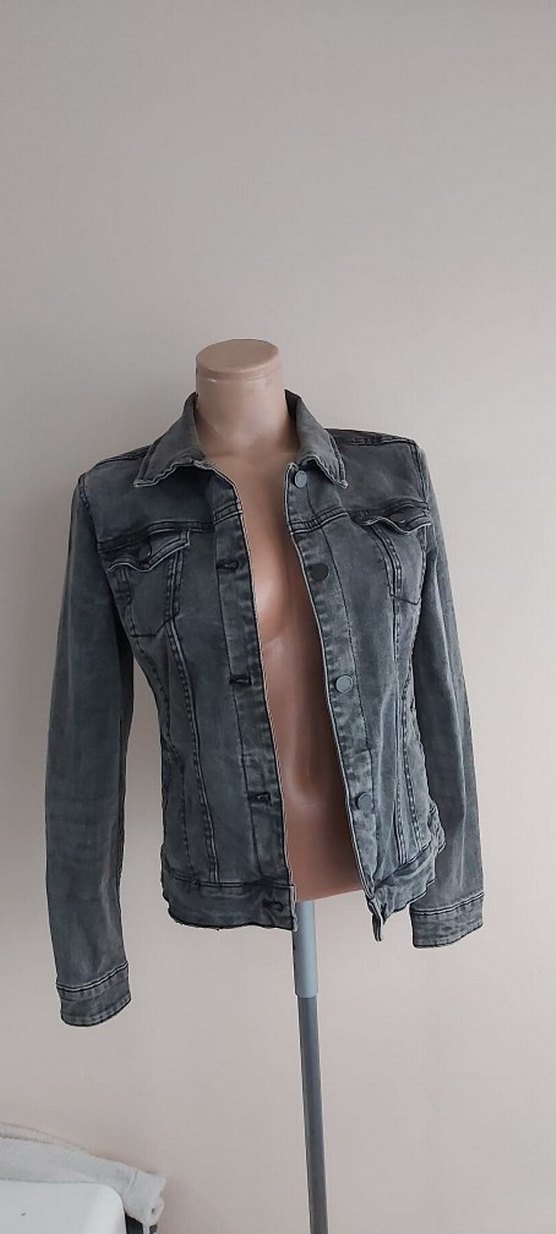 Mango vintage look Gri Kadın Denim Ceket Rahat Kesim - Görsel 5