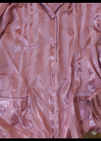xl Beden pembe Renk Gül kurusu vintage saten gömlek