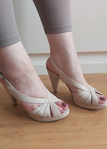 38 Beden Nine west marka vintage bej nude ayakkabı