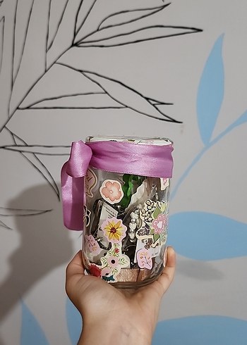 Beden pembe Renk Süpriz takı kavanozu