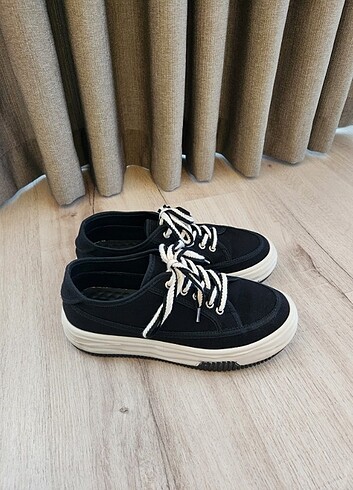 39 Beden siyah Renk Marjin siyah sneaker ayakkabı