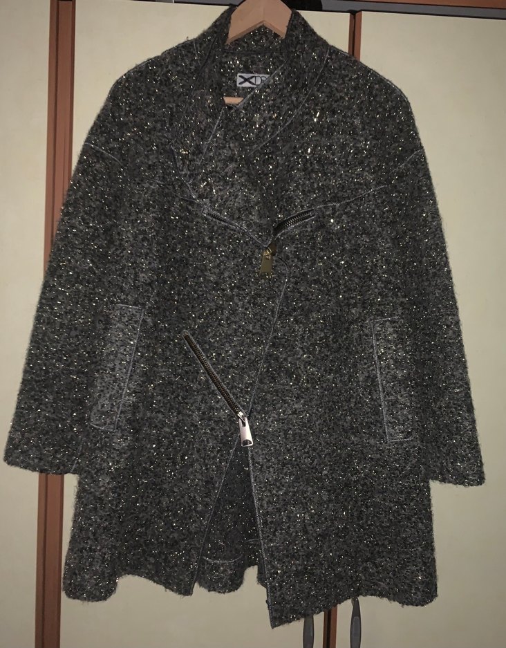 Derishow parıltılı yün kaban, ceket - Görsel 2