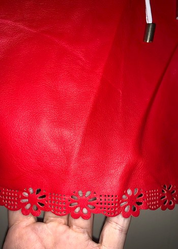 Napa deri kısa etek - Görsel 6