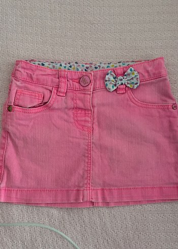 Kız Çocuk Pembe Denim Mini Etek