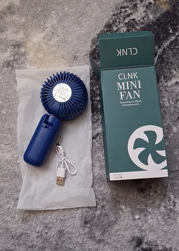 Mavi Mini USB Şarjlı El Vantilatörü - Görsel 2