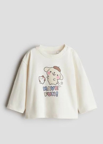 H&M baskı motifli jarse üst