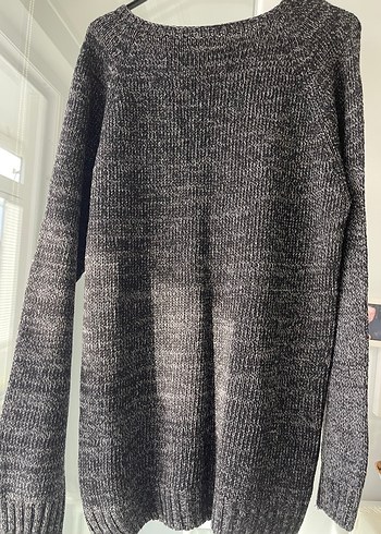 Gri Örgü erkekTriko Kazak - Görsel 3