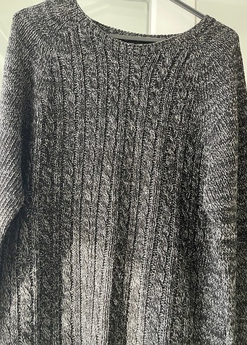 Gri Örgü erkekTriko Kazak - Görsel 2