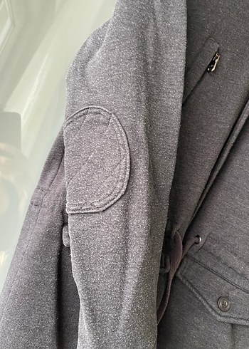 Erkek Gri Fermuarlı Kaban - Görsel 4