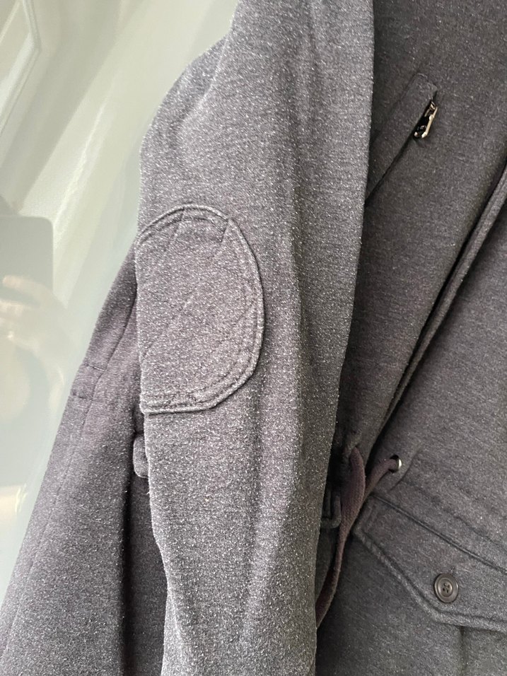 Erkek Gri Fermuarlı Kaban - Görsel 4
