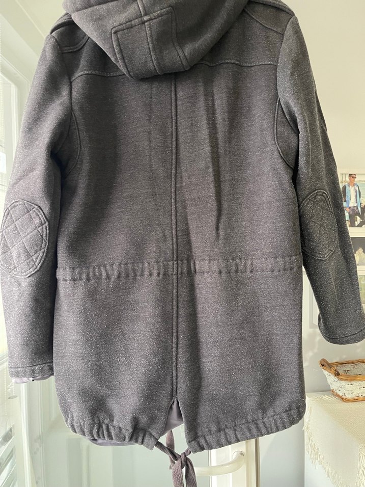 Erkek Gri Fermuarlı Kaban - Görsel 5