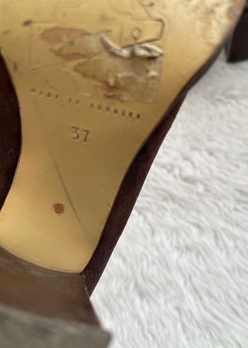 Kahverengi Süet Kadın Topuklu Ayakkabı - Görsel 4