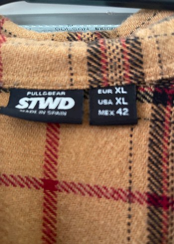 Düğmeli Camel Kareli Erkek Gömlek - Görsel 3