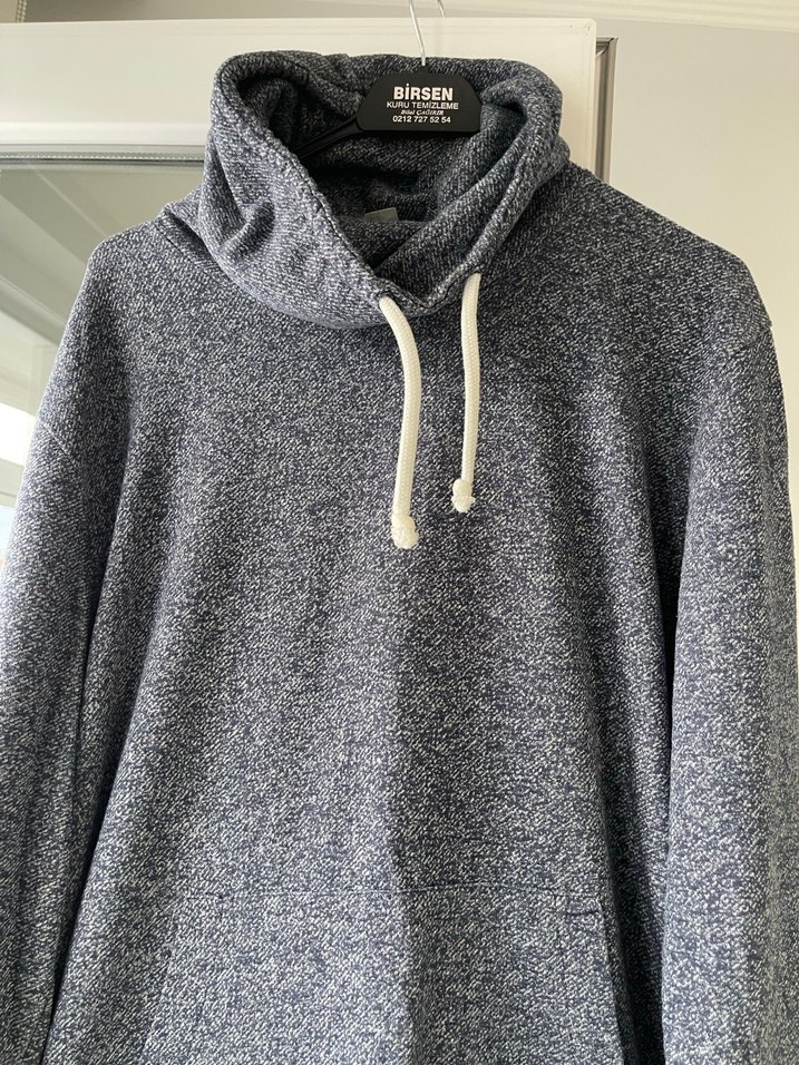 Gri Erkek Yüksek Yakalı Triko Sweatshirt - Görsel 2