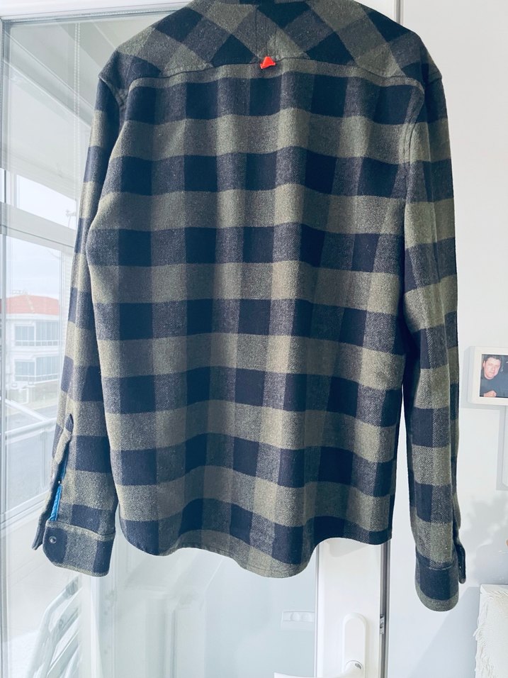 Haki Ekose Düğmeli Erkek Gömlek - Görsel 4