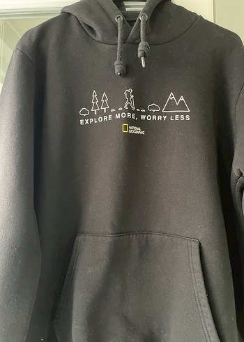 Erkek Siyah Kapüşonlu Uzun Kollu Sweatshirt - Görsel 2