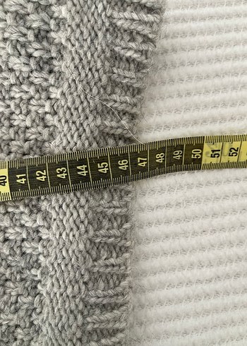 Gri Örgü Kadın Hırka Düğmeli panço - Görsel 8