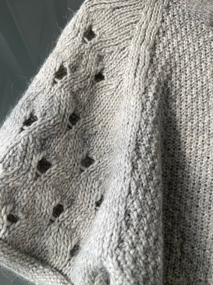 Gri Örgü Kadın Hırka Düğmeli panço - Görsel 2