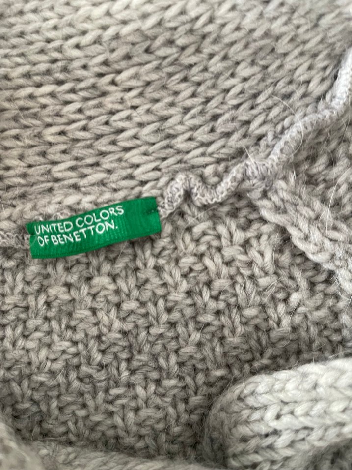 Gri Örgü Kadın Hırka Düğmeli panço - Görsel 5