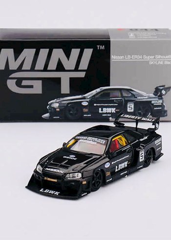 Mini GT Siyah Nissan LB-ER34 Oyuncak Araba