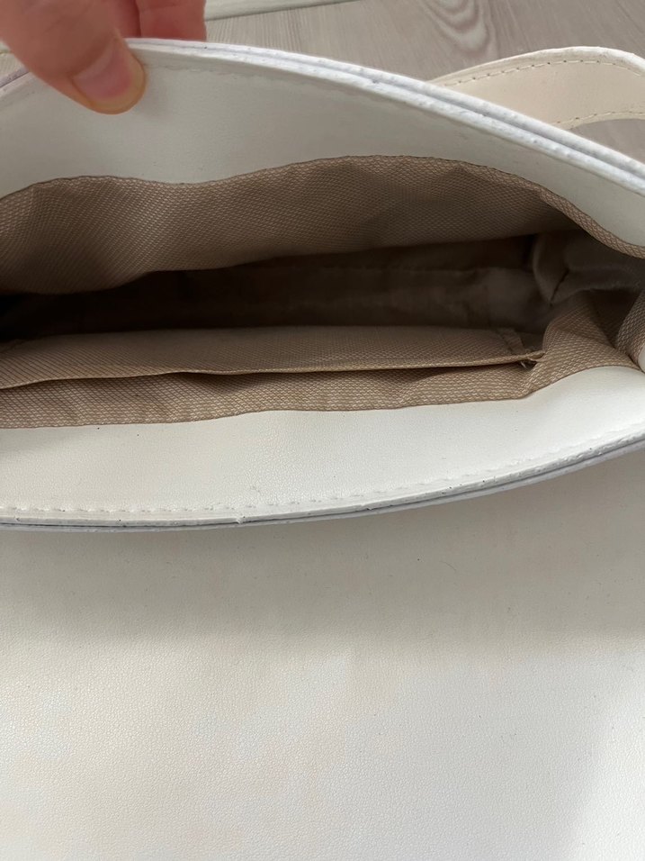 Beyaz Deri Kadın Omuz Çantası - Görsel 2