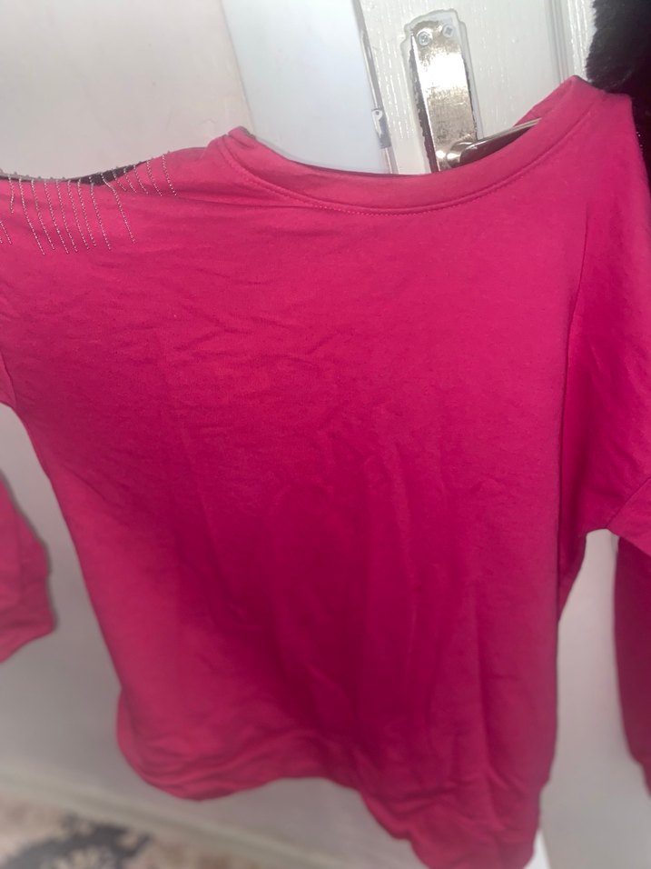 Pembe Fermuarlı Uzun Kollu Hamile Tişörtü - Görsel 4