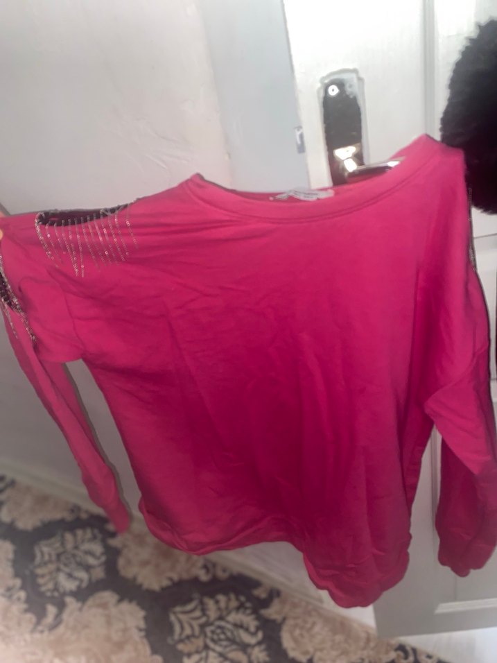 Pembe Fermuarlı Uzun Kollu Hamile Tişörtü - Görsel 3