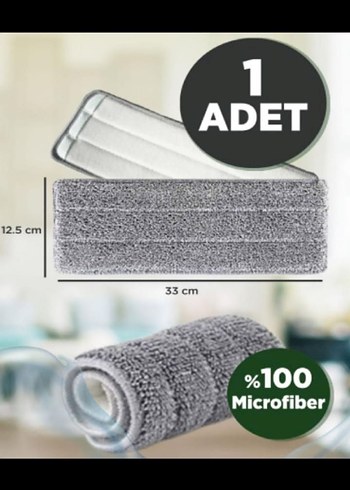 Gri Mikrofiber Mop Bezi 33x12.5 cm