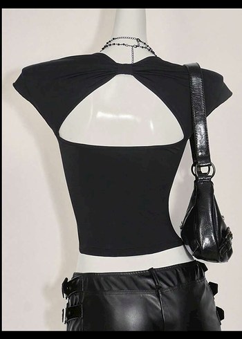 Zara Siyah Gotik Mini Top