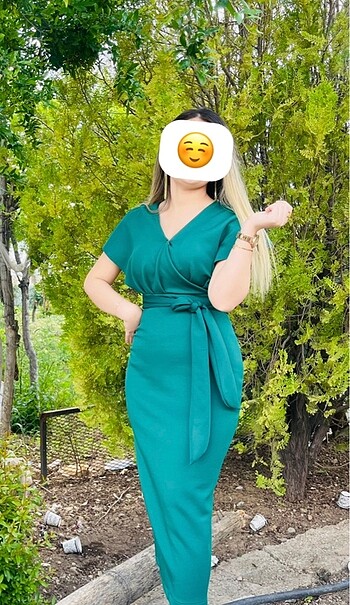 Diğer S beden Midi yeşil elbise