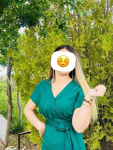 S beden Midi yeşil elbise